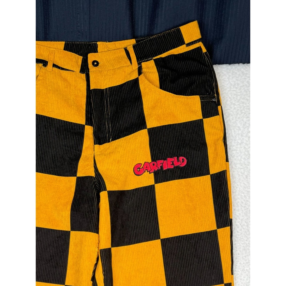 Dumbgood Garfield Corduroy Pants Womens Large Fits 34x30 - Checkered - READ - Picture 3 of 16